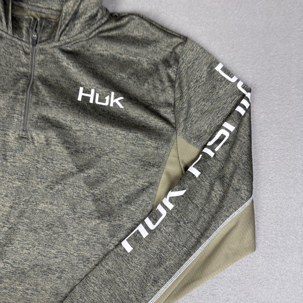 Huk Icon X Cold Front Hoodie Mens XL Green Pullover Fishing Outdoor - Picture 3 of 8